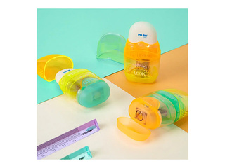 Pencil sharpener with eraser Milan New Look, assorted colours, 1pc
