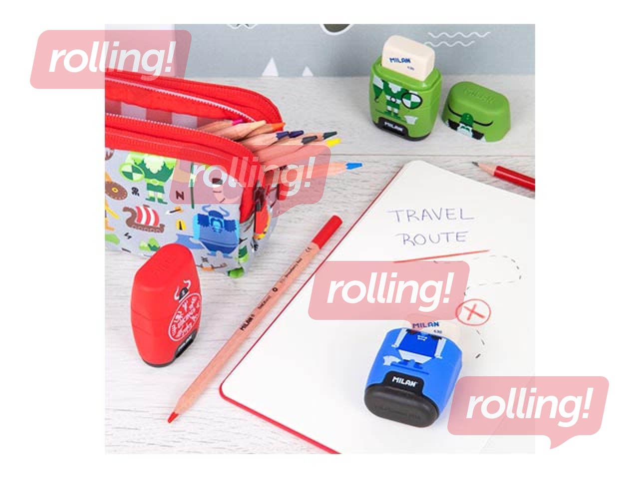 Eraser with double pencil sharpener Milan Vikings