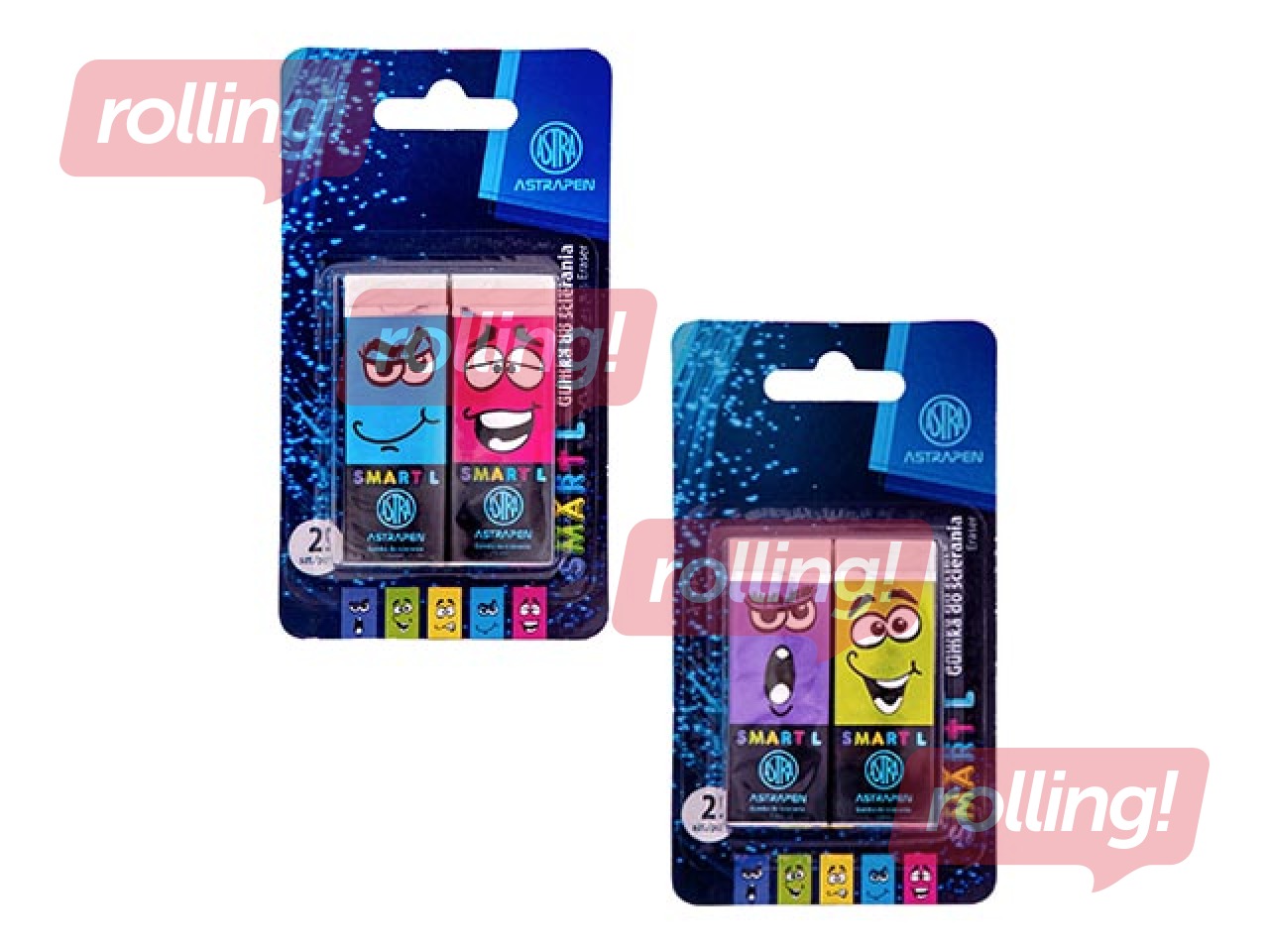 Kustukumm Astra, emotsioonide näod, 2 tk.