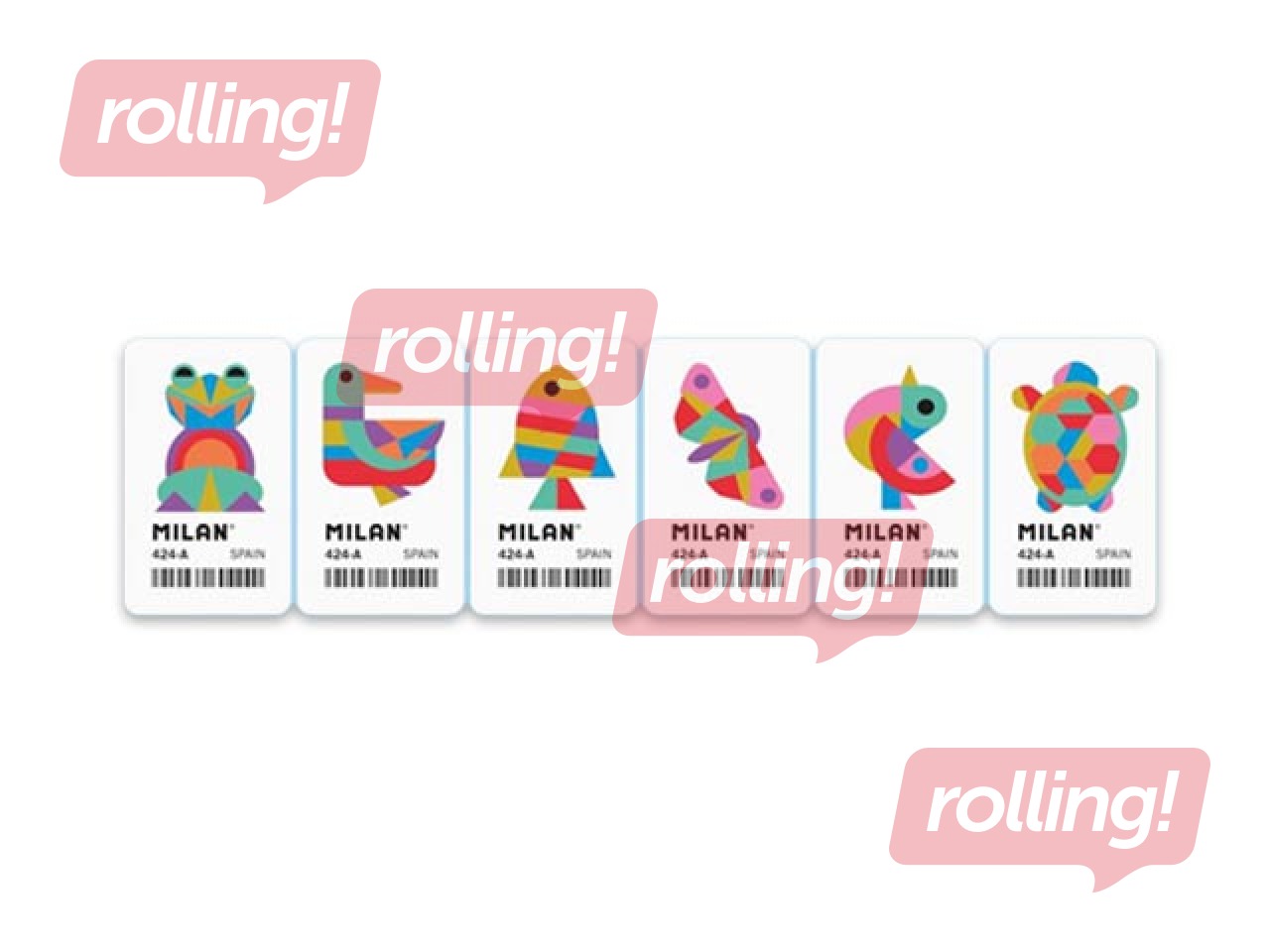 Dzēšgumija Milan, 4020A, ar dzīvnieku zīmējumiem