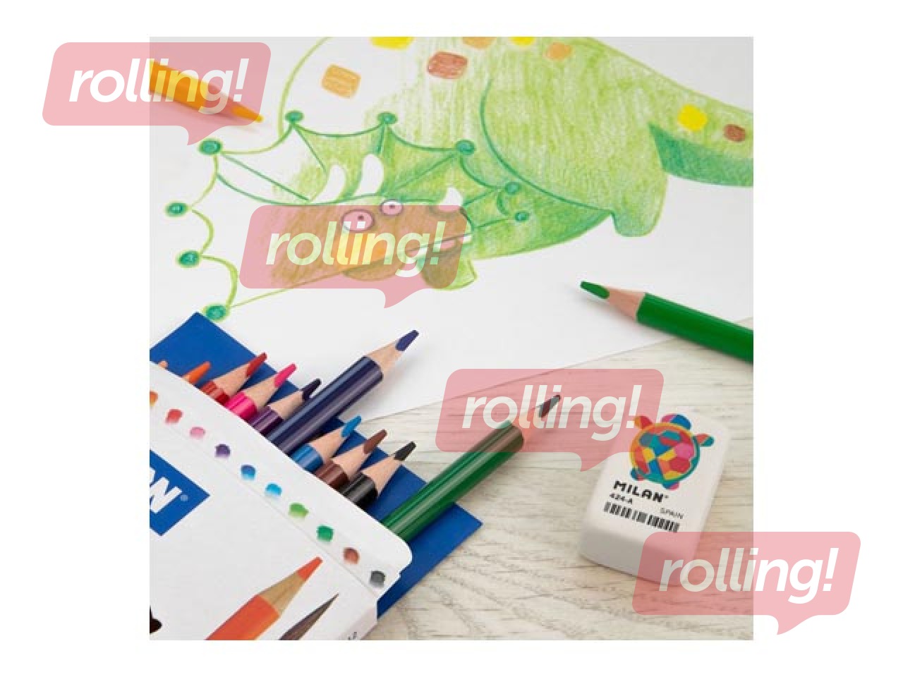 Dzēšgumija Milan, 4020A, ar dzīvnieku zīmējumiem