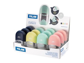 Eraser-Pencil Sharpener Milan, Capsule Silver