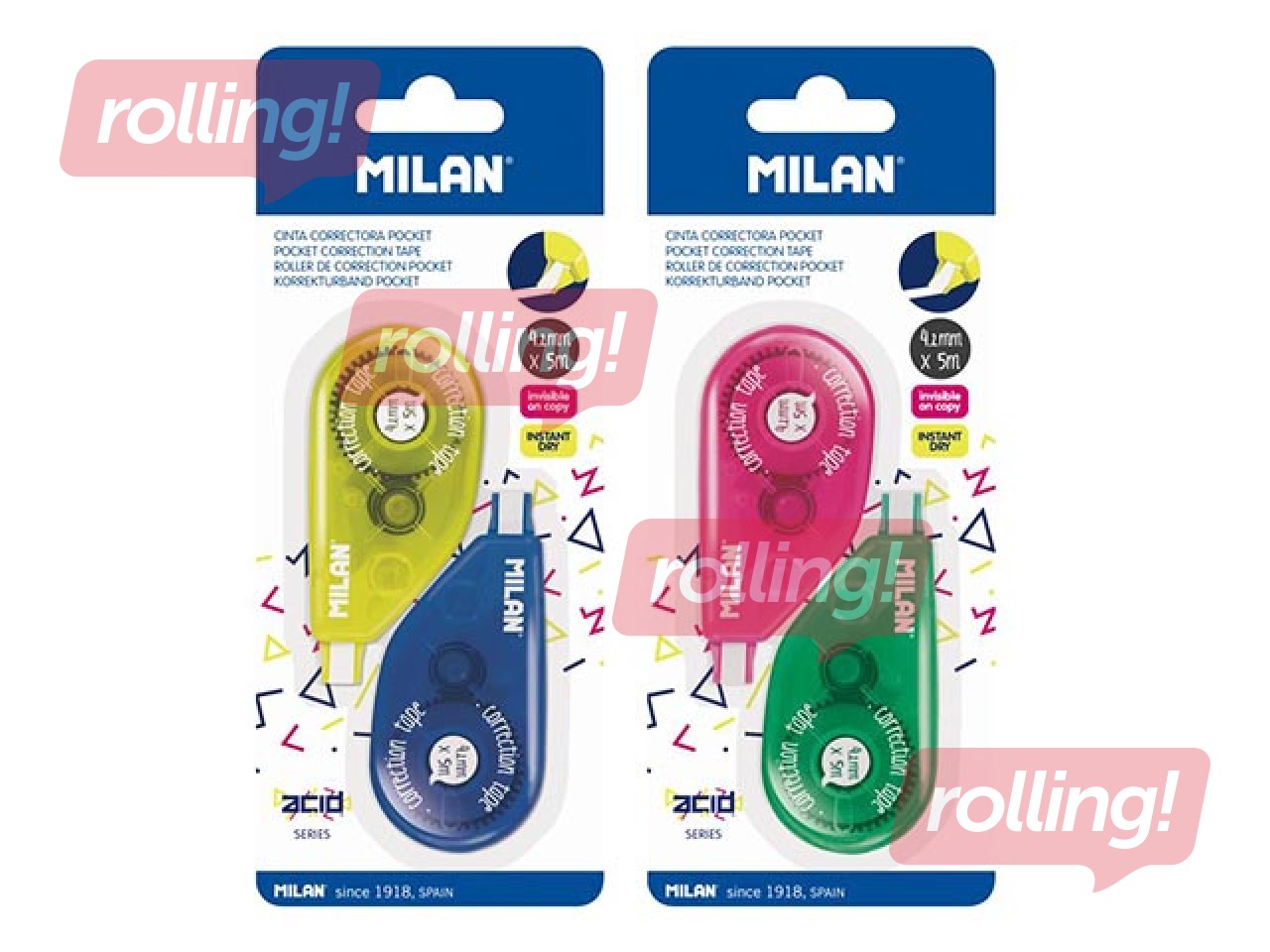 Korekcijas lente Milan Pocket  Acid, 4.2mm x 5m