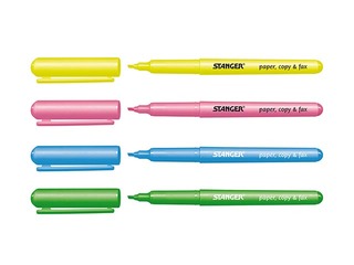 Комплект текстовых маркеров Stanger, 1-3мм, 4 цвета