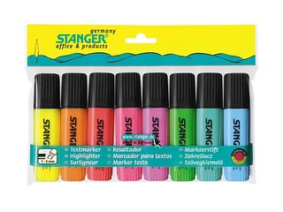 Teksta marķieri Stanger, 1-5mm, 8 krāsas 
