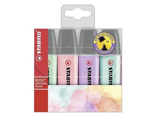 Teksta marķieru komplekts Stabilo Boss Original Pastel, 2-5mm, 4 krāsas