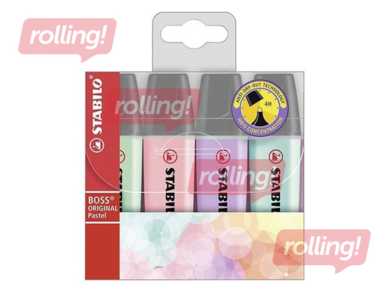 Text marker set Stabilo Boss Original Pastel, 2-5mm, 4 colours