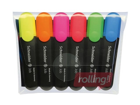 Teksta marķieru komplekts Schneider Job, 1-5mm, 6 krāsas