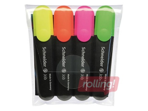 Teksta marķieru komplekts Schneider Job, 1-5mm, 4 krāsas