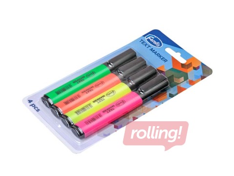 Teksta marķieru komplekts Forofis, 4 krāsas, 1-3mm