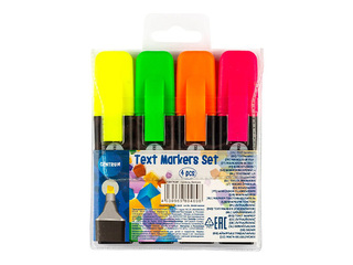 Tekstimarkerite komplekt Centrum, 4 värvi, 2–5mm