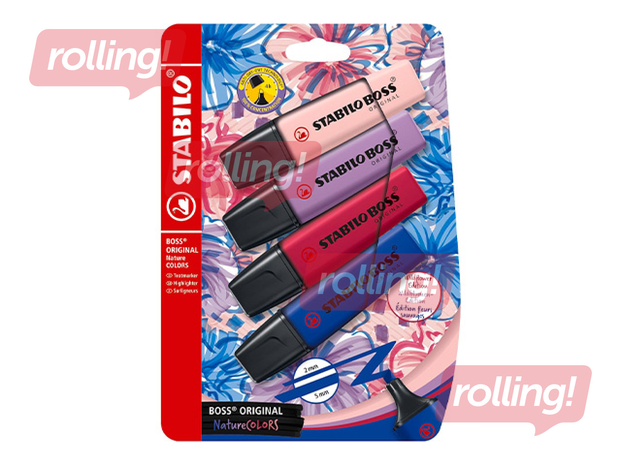 Teksta marķieru komplekts Stabilo Boss Original NatureCOLORS Wildflower, 2-5 mm, 4 krāsas 