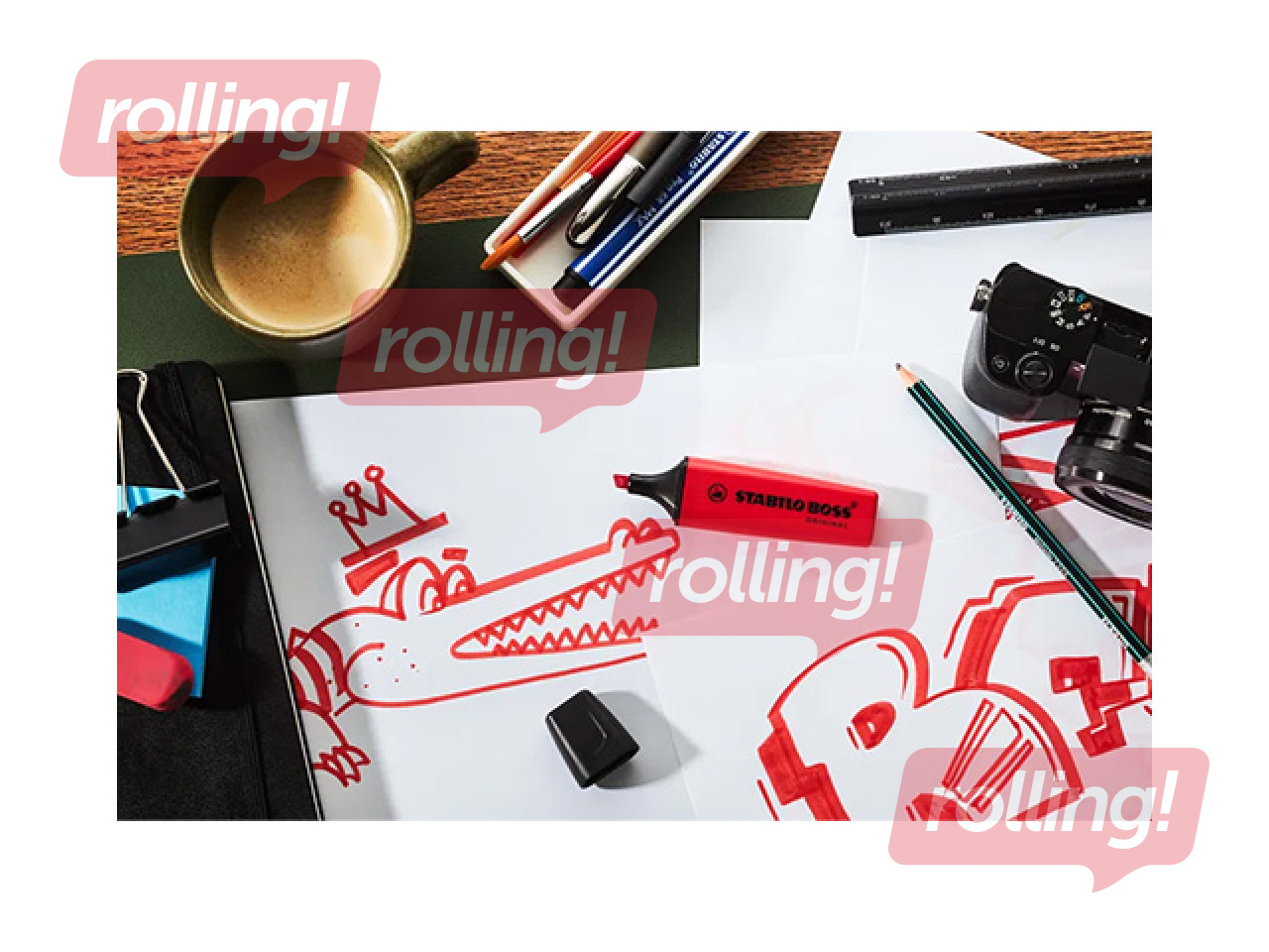 Highlighter Stabilo Boss Original, realred