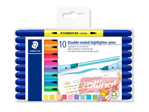 Text Highlighter Set Staedtler Textsurfer 3620, Double Ended, 10 Colours