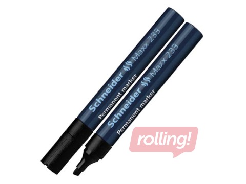 Permanentais marķieris Schneider 233, nošķelts, melns, 1-5mm