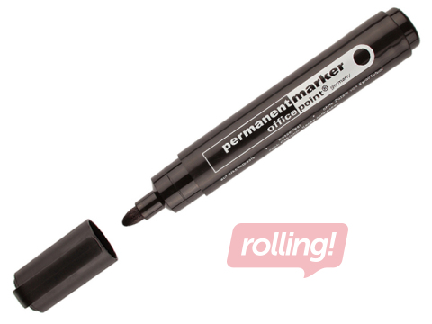 Permanentais marķieris Office Point, apaļš, melns, 1-5mm
