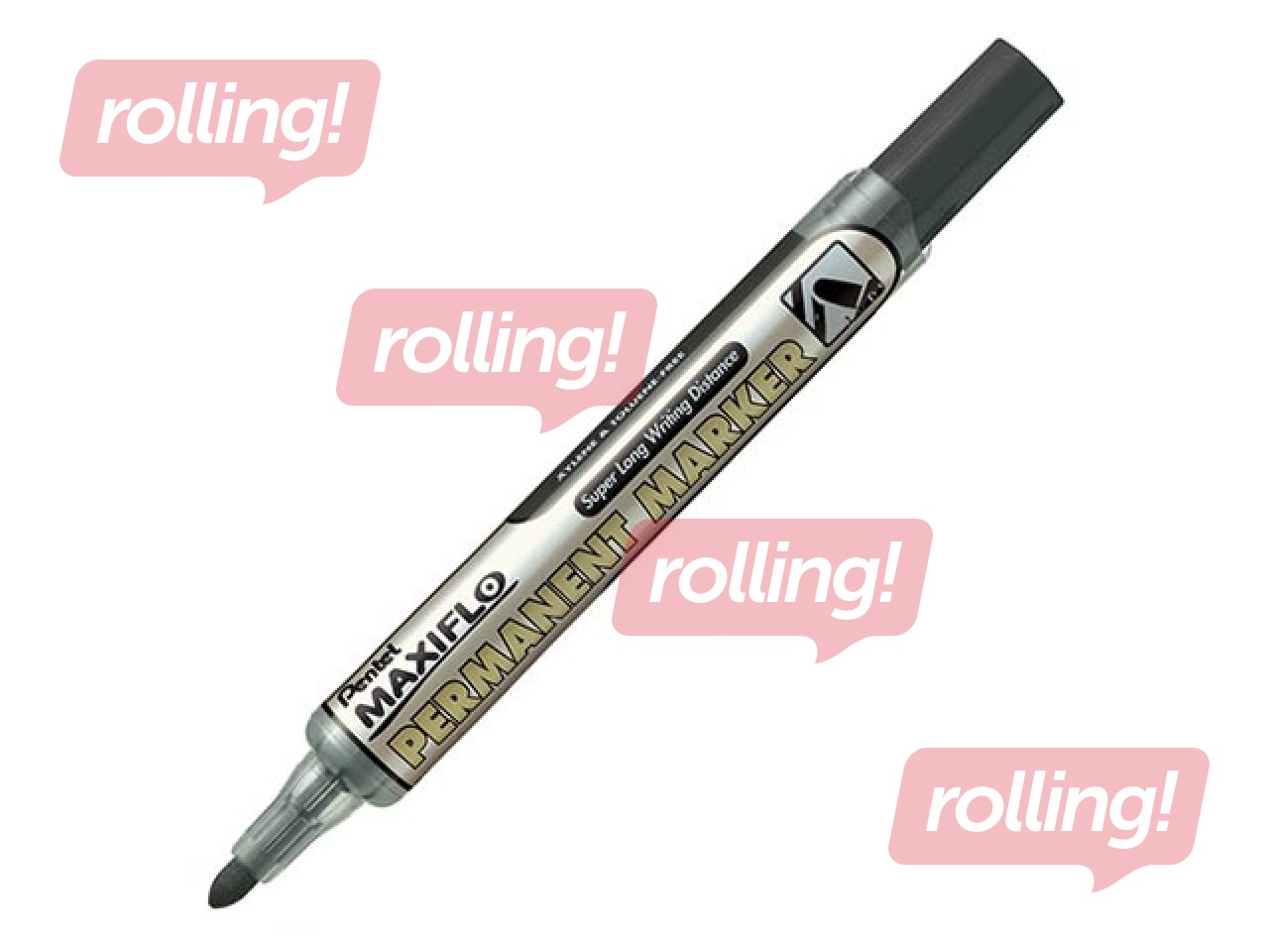 Permanentais marķieris Pentel Maxiflo NLF-50, apaļš, melns, 4.5mm