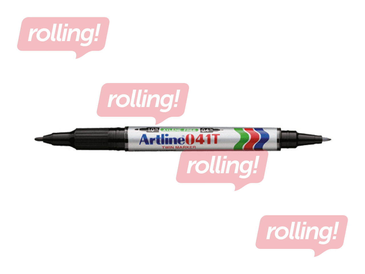 Noturīgais marķieris Artline 041T, divpusīgs, melns, 0.4mm/1mm