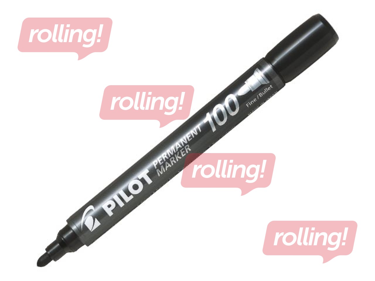 Permanent marker Pilot 100, black, 1mm + GIFT! Buy permanent markers and get a gift!