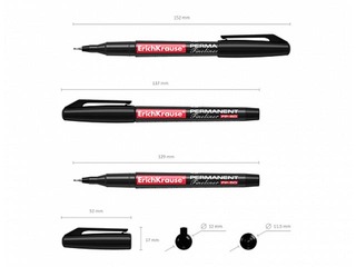 Перманентный маркер ErichKrause FP-50, черный, 0.6мм