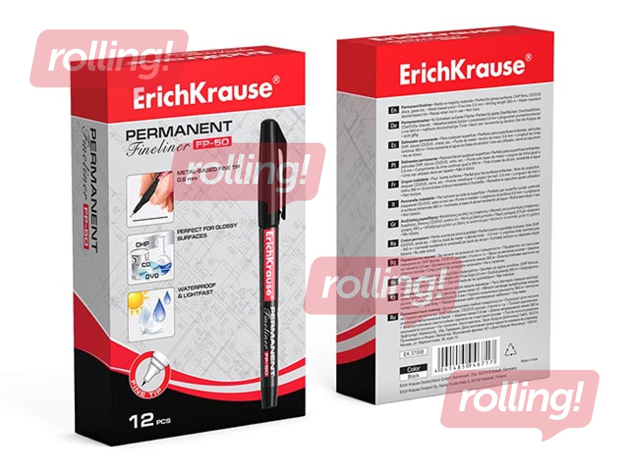 Püsimarker ErichKrause FP-50, must, 0.6mm