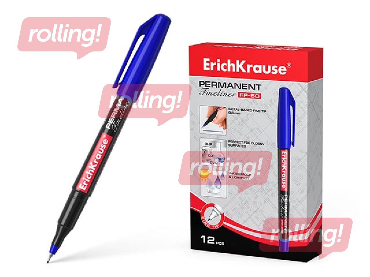 Permanent marker ErichKrause FP-50, blue, 0.6mm