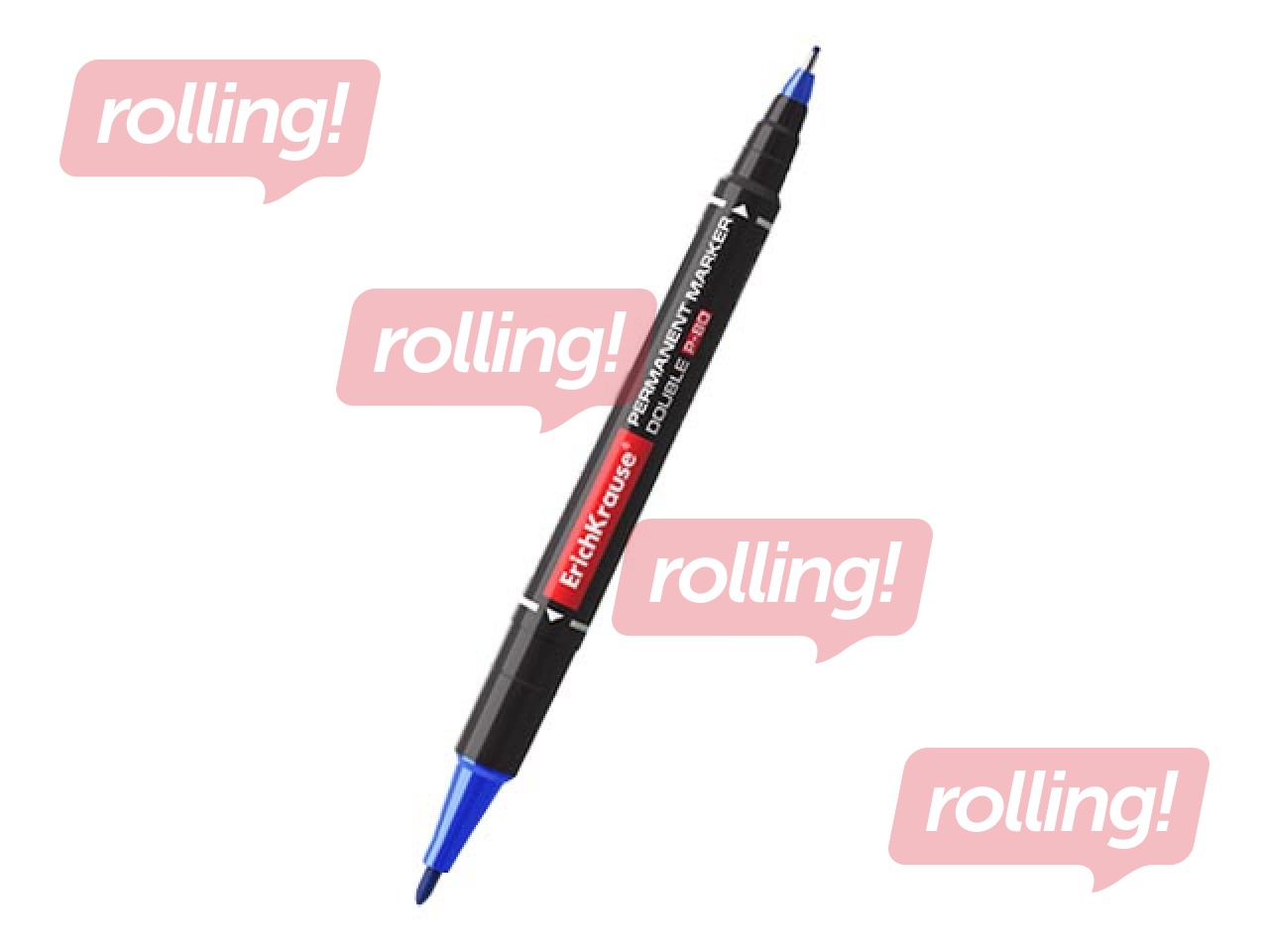 Permanents marķieris ErichKrause P-80, divpusējs, zils, 0.45/1.65mm