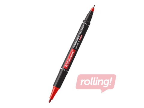 Permanent marker ErichKrause P-80, double-sided, red, 0.45/1.65mm