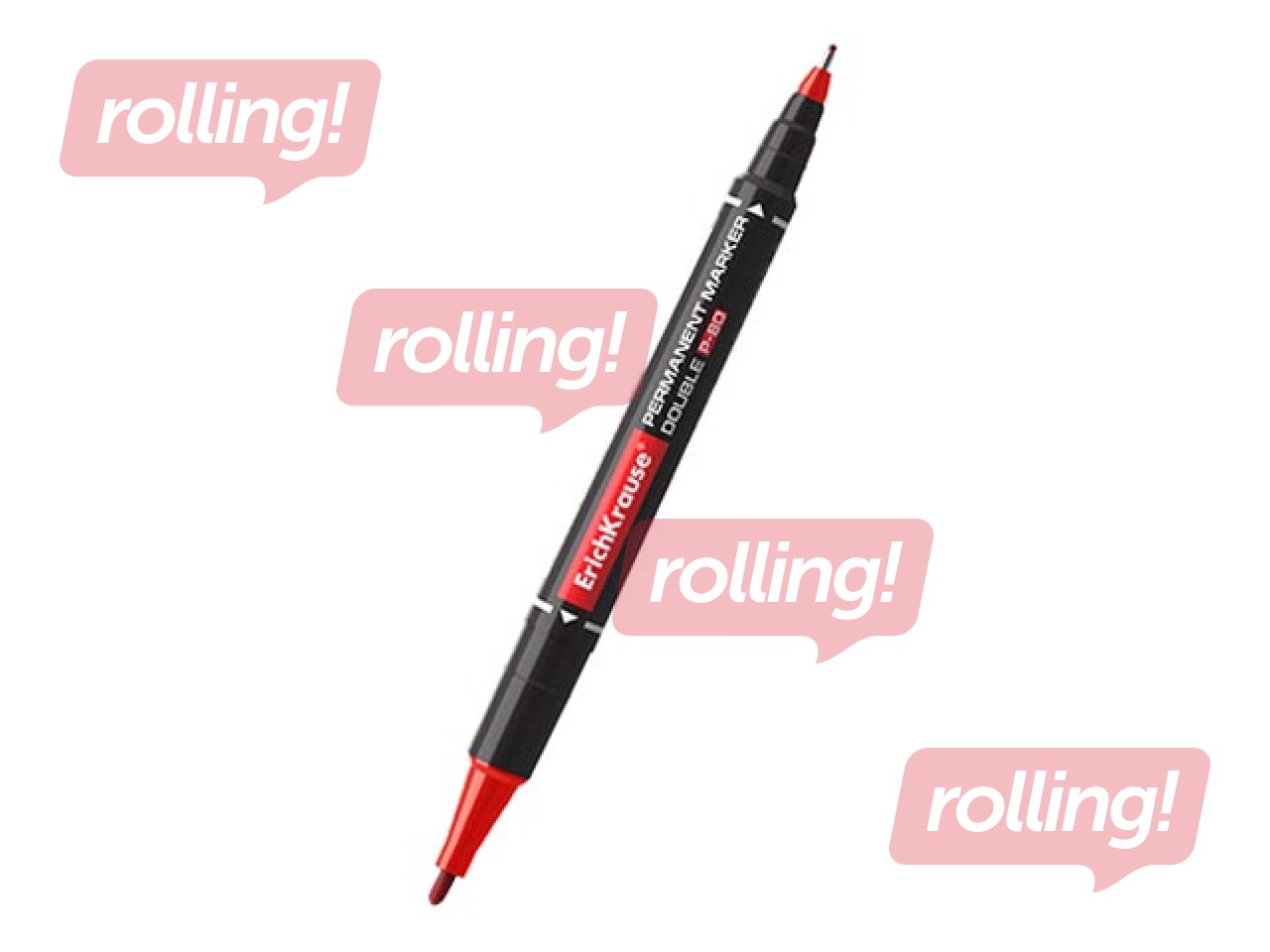 Permanents marķieris ErichKrause P-80, divpusējs, sarkans, 0.45/1.65mm