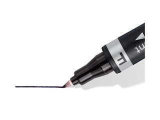 Permanentne marker Staedtler Lumcolor DUO, kahepoolne, punane, 0.6mm/1.5mm 