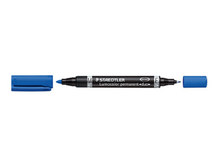 Permanentais marķieris Staedtler Lumcolor DUO, divpusējs, zils, 0.6mm/1.5mm