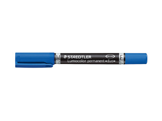 Permanentais marķieris Staedtler Lumcolor DUO, divpusējs, zils, 0.6mm/1.5mm