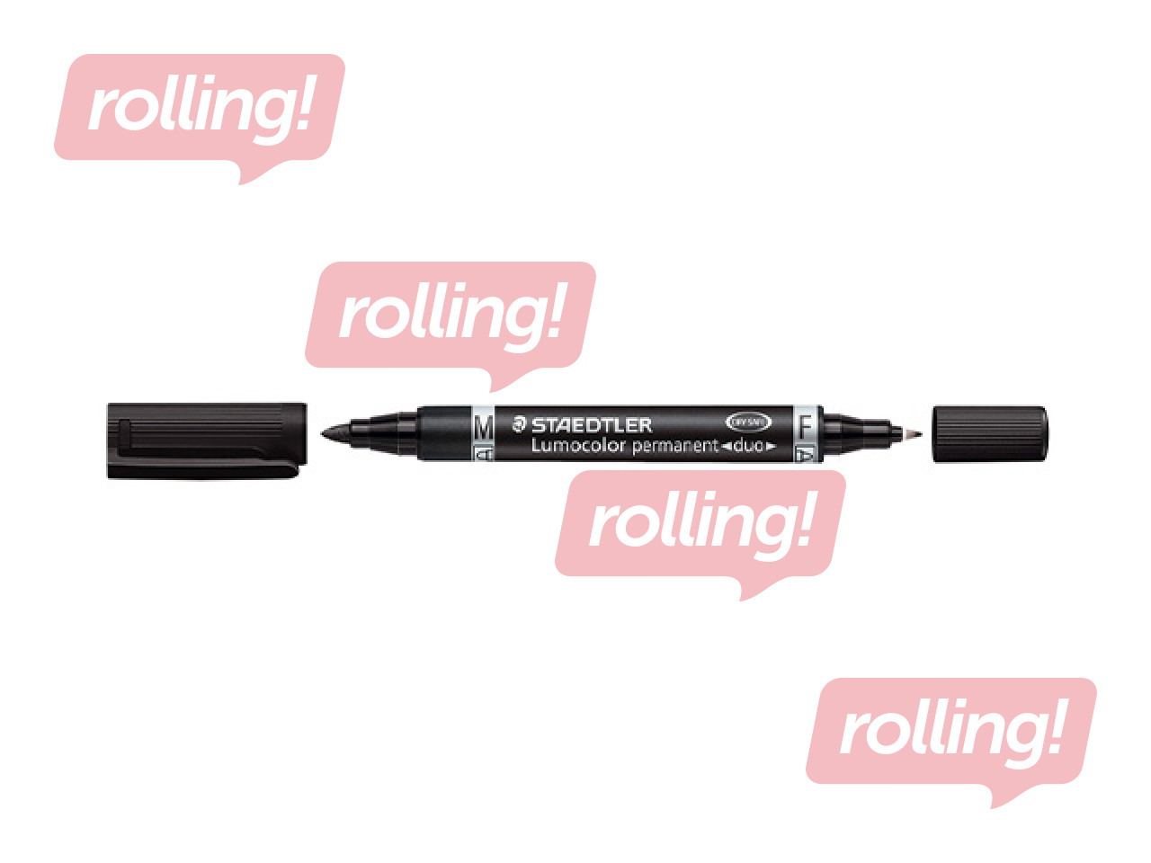 Permanentais marķieru komplekts Staedtler Lumcolor DUO, divpusējs, 0.6mm/1.5mm, 4 krāsas 