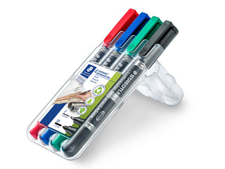 Permanentais marķieru komplekts Staedtler Lumcolor DUO, divpusējs, 0.6mm/1.5mm, 4 krāsas 