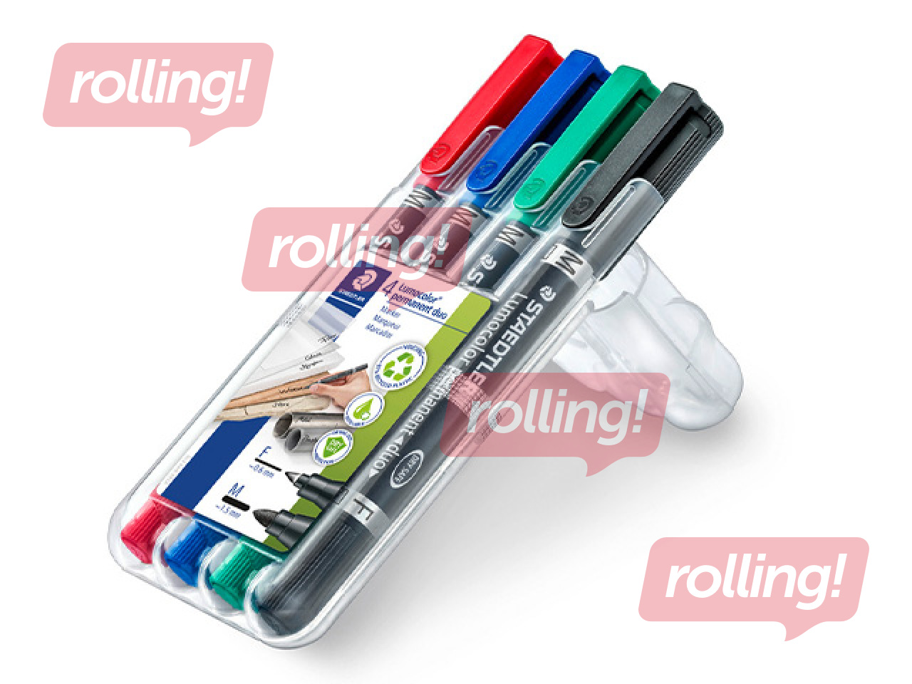 Permanentais marķieru komplekts Staedtler Lumcolor DUO, divpusējs, 0.6mm/1.5mm, 4 krāsas 