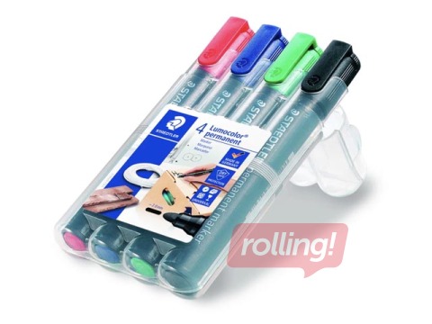 Permanent marker set Staedtler Lumcolor 352, 2mm, 4 colours