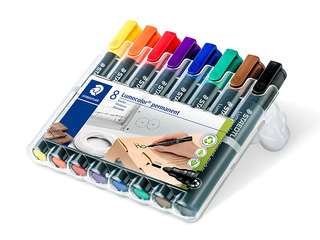 Перманентный маркер set Staedtler Lumcolor 352, 2мм, 8 цвета