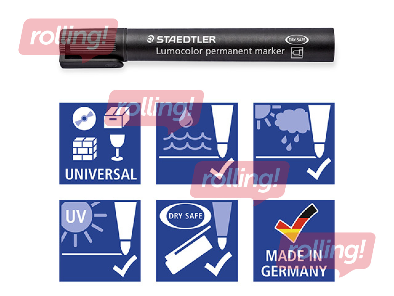 Permanentais marķieris Staedtler Lumcolor 352, zaļš, 2mm