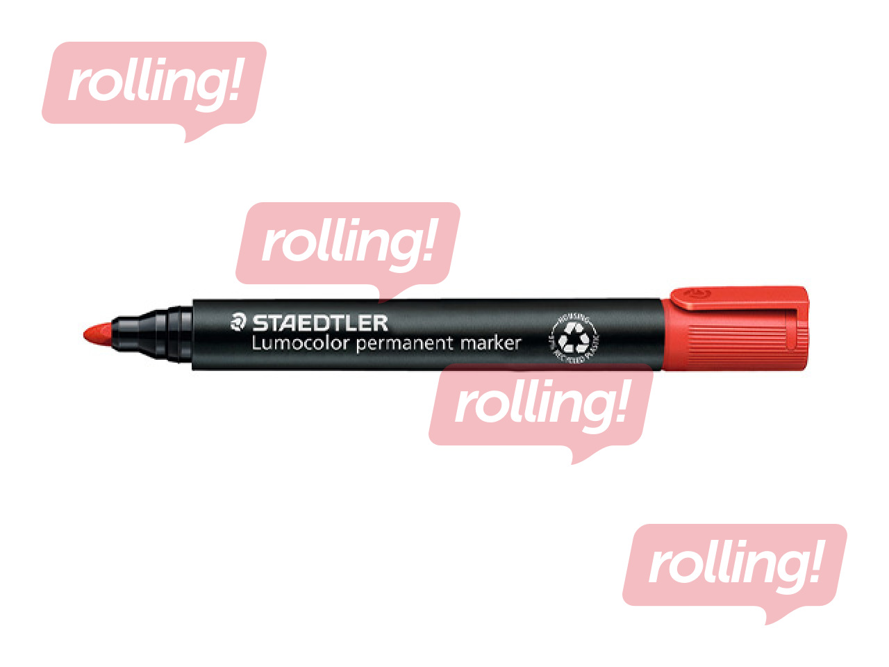 Permanentais marķieris Staedtler Lumcolor 352, sarkans, 2mm