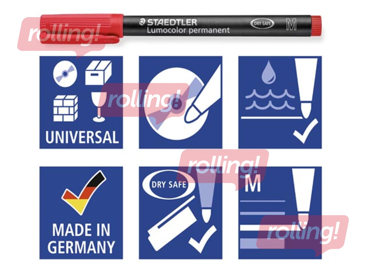 OHP Permanento marķieru komplekts Staedtler Lumcolor 317, 1mm, 8 krāsas