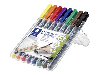 Набор OHP перманентный маркер Staedtler Lumcolor 318, 0.6мм, 8 цвета