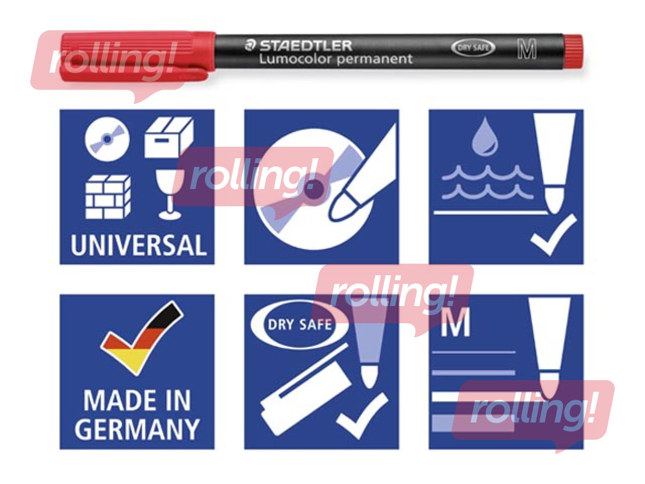 Набор OHP перманентный маркер Staedtler Lumcolor 317, 1мм, 6 цвета