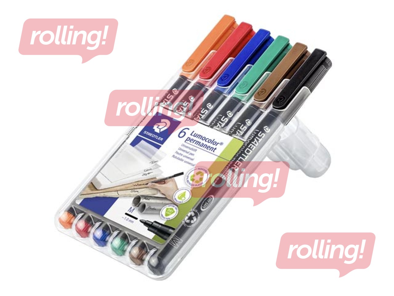 OHP Permanento marķieru komplekts Staedtler Lumcolor 317, 1mm, 6 krāsas