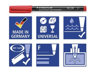 OHP Permanento marķieru komplekts Staedtler Lumcolor 318, 0.6mm, 6 krāsas