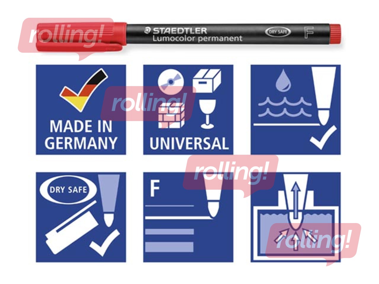 OHP püsimarkerid Staedtler Lumcolor 318, 0.6mm, 6 värvi