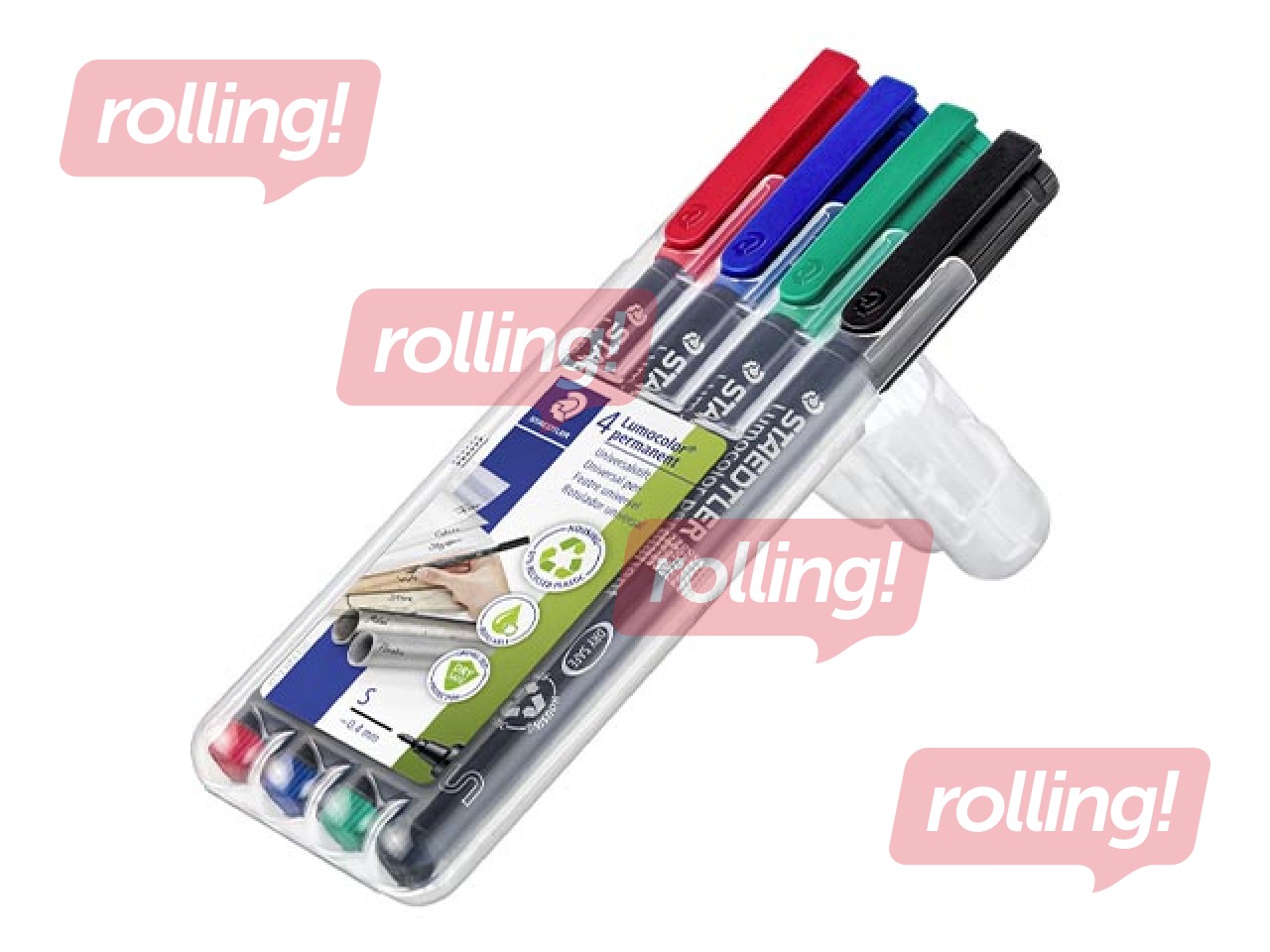 Permanents marķieru komplekts Staedtler Lumcolor 313, 0.4mm, 4 krāsas