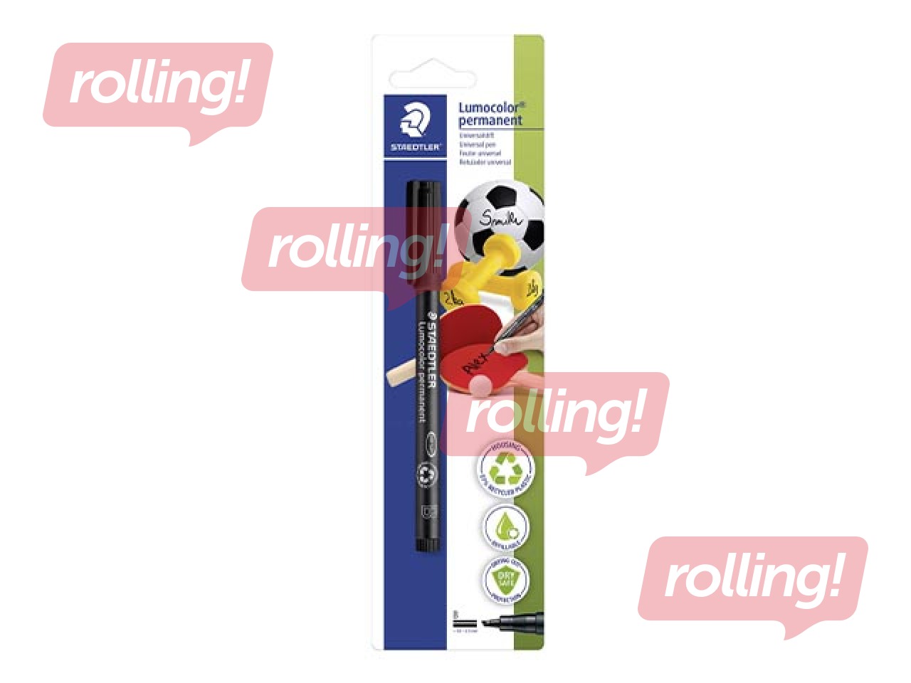 Permanents marķieris sportam Staedtler Lumcolor 314, 1.0-2.5 mm, melns