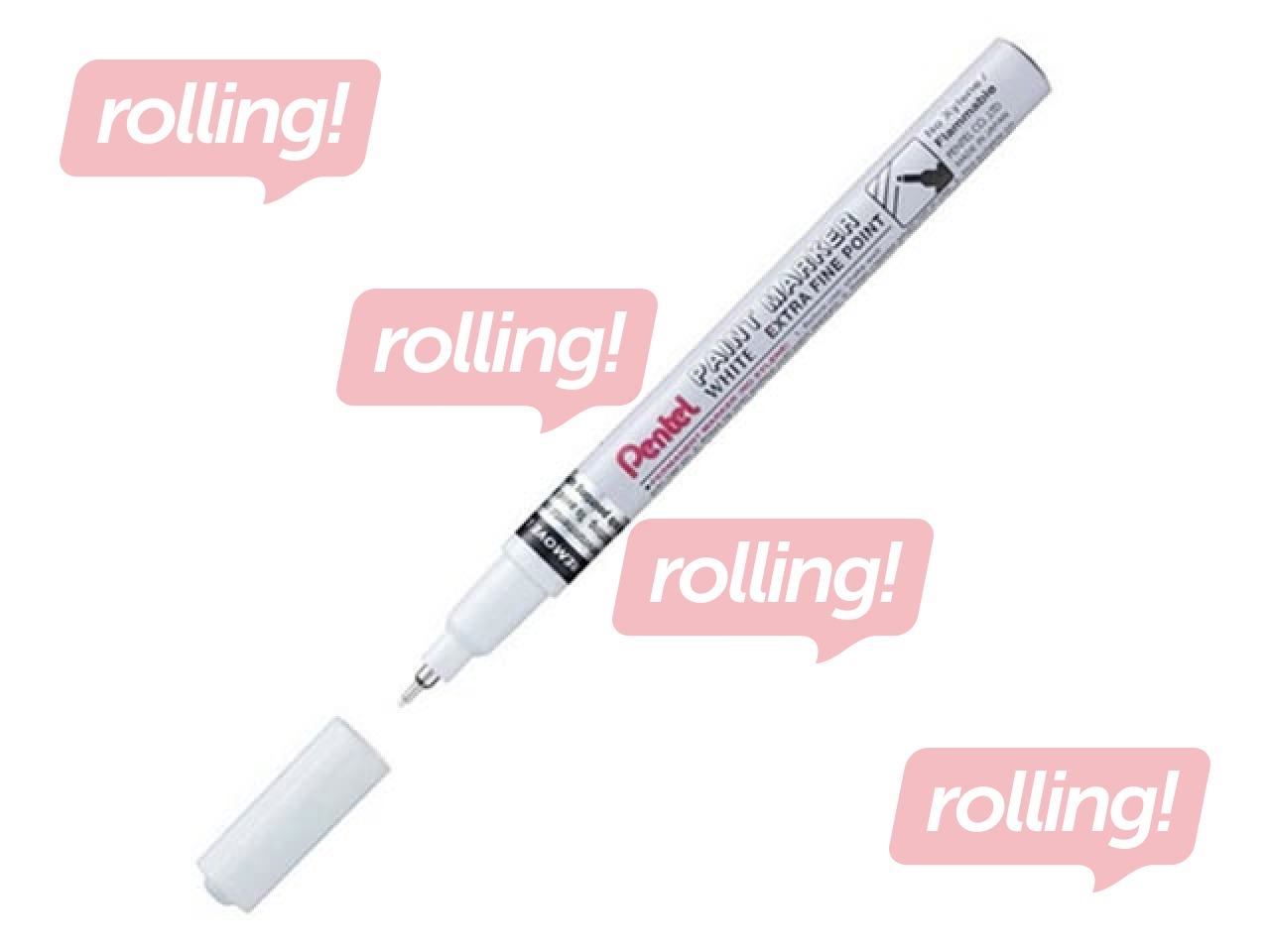 Permanents marķieris Pentel Paint, 0.6 mm, balts