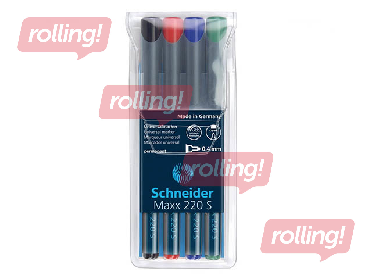OHP permanento marķieru komplekts Schneider, 0.4mm, 4 krāsas