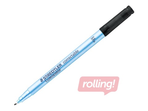 Marķieris Staedtler Lumocolor 305, dzēšamais, melns, 0.6mm